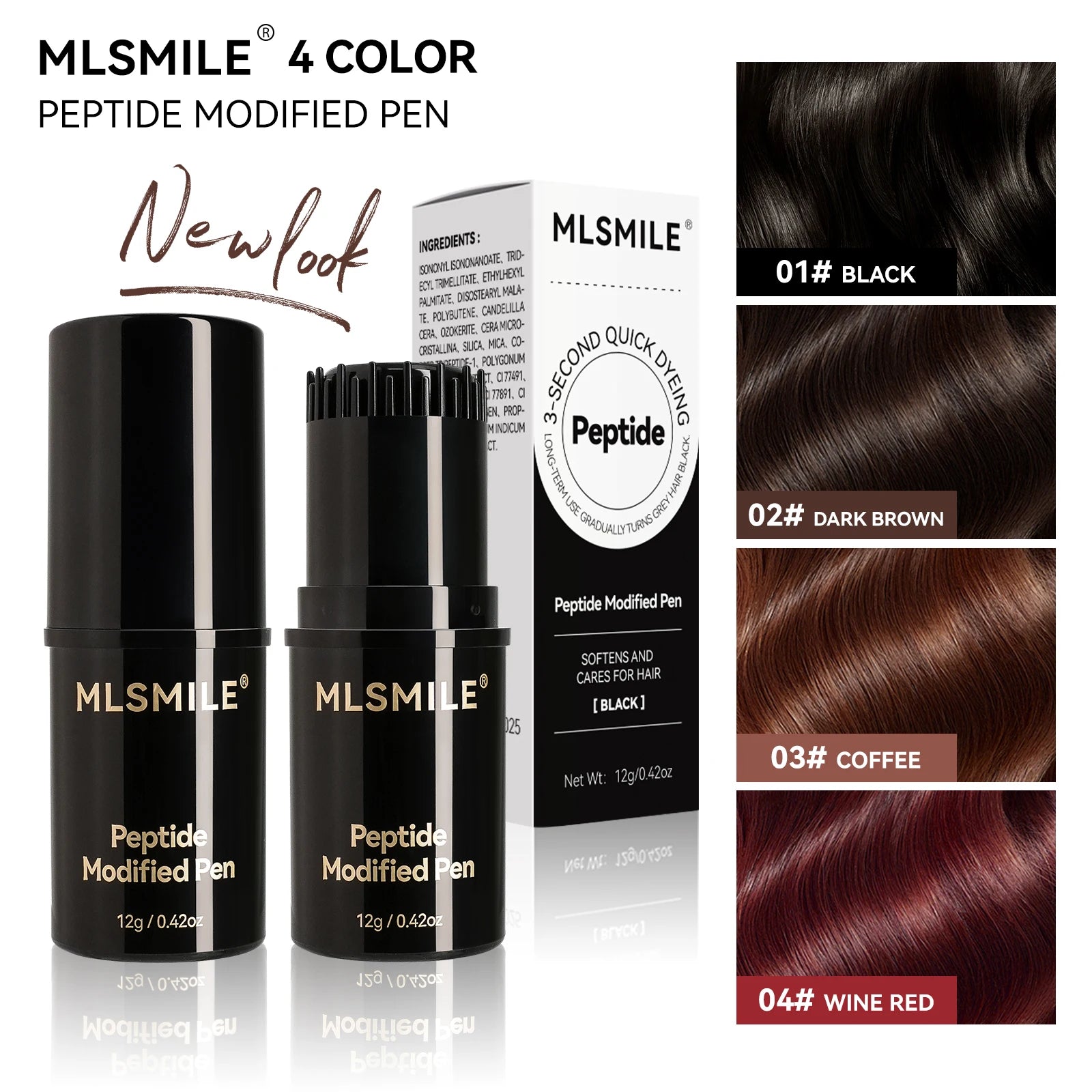 MLSMILE Multifunction Peptide Hair Dyeing Stick Hair Care And Repair No Objectional Odor Hair Color Cream 2025 New