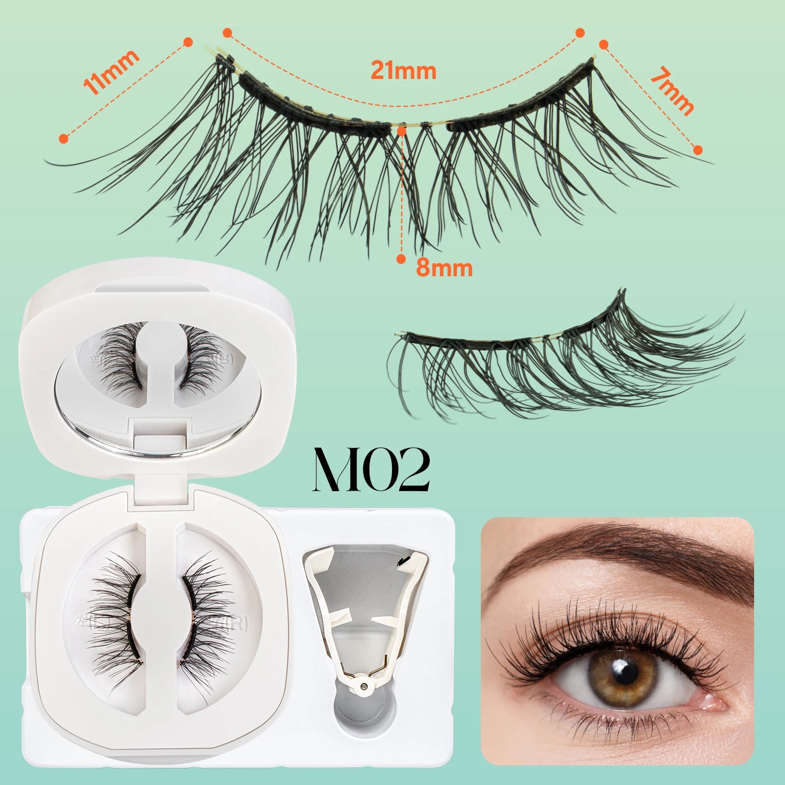 VYRILA Soft Magnetic Eyelashes Individual False Eyelashes Curly Lightweight Magnetic Lashes Kit Easy to Wear for Natural Look