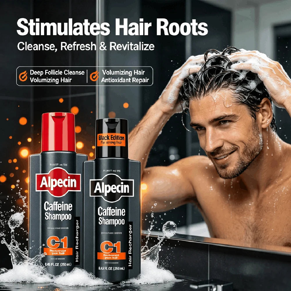 Germany Alpecin C1 Caffeine Shampoo Anti Hair Loss Oil Control Dandruff Removal Deeply Cleanses Hair Follicles Repair Hair