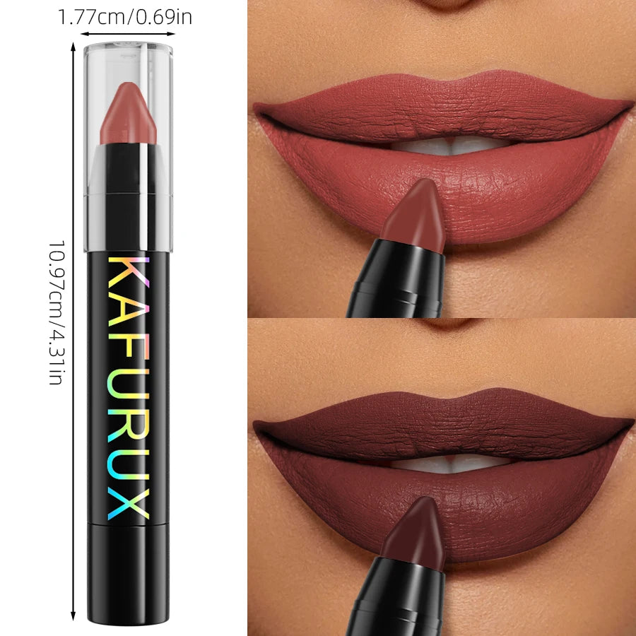 15-Color Velvet Matte Lipstick Pencil Waterproof  Red Brown Pink Long Lasting Lip Stick Korean Makeup Lip Tint Cosmetic Lipgloss