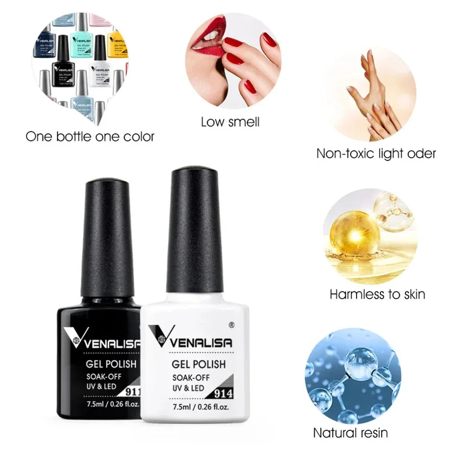 Venalisa 7.5ml Fashion Shiny Soak Off UV Gel Nail Gel Polish Cosmetics Nail Art Manicure Nails Gel Polish Tips Nail Varnish