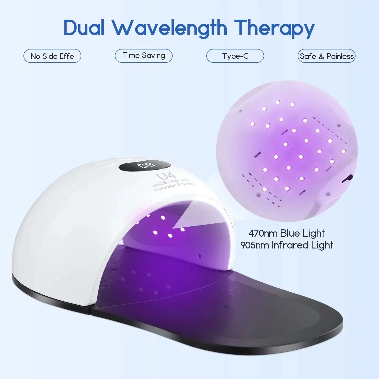 Nail and Foot Drying Lamp, Quick-Drying, Fast-Drying, Professional Led Curing Tool for Nail Salons, High-Power