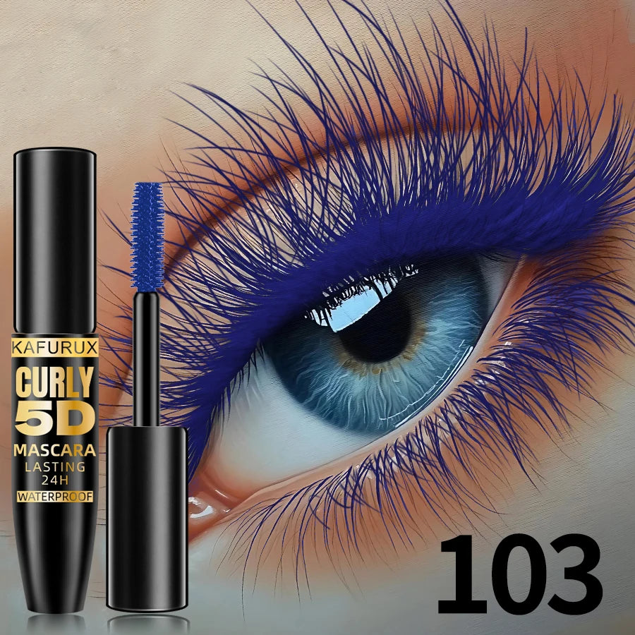 9 Colors 5D Silk Mascara with Big Eye Waterproof Lengthened Sweat-proof Long Lasting Purple Green Black Mascara Korean Makeup
