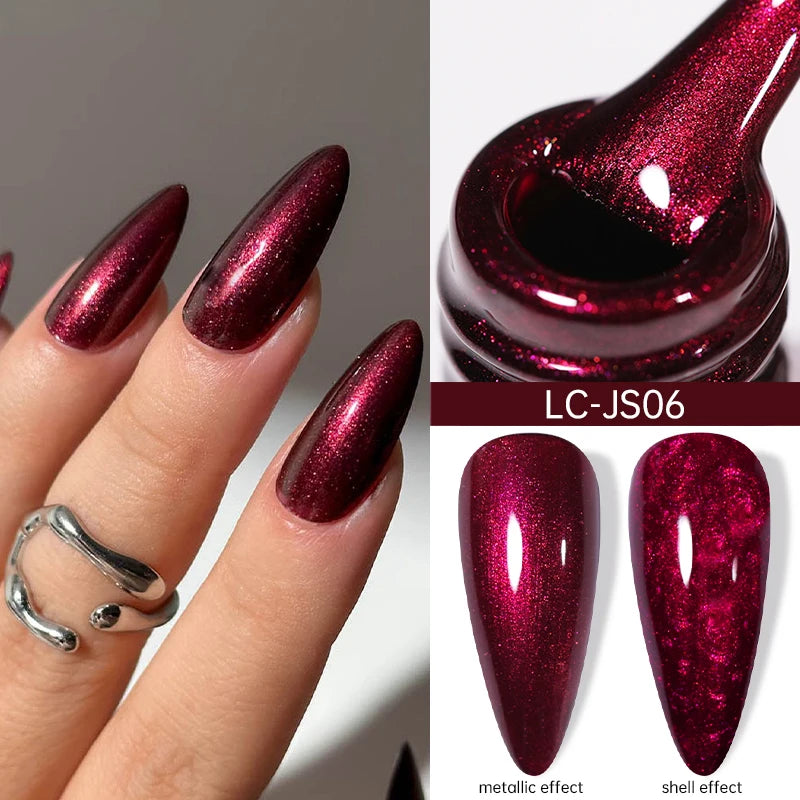 LILYCUTE 7ml 9D Rainbow Reflective Cat Magnetic Nail Gel Polish Winter Autumn Snowlight Sparkling Soak Off Nail Art Gel Varnish