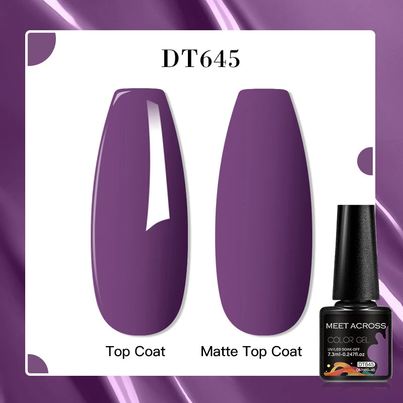 MEET ACROSS 7ml Red Blue Green Metallic Gel Nail Polish Super Bright Mirror Effect Semi Permanent LED UV Gel Nail Art Varnish