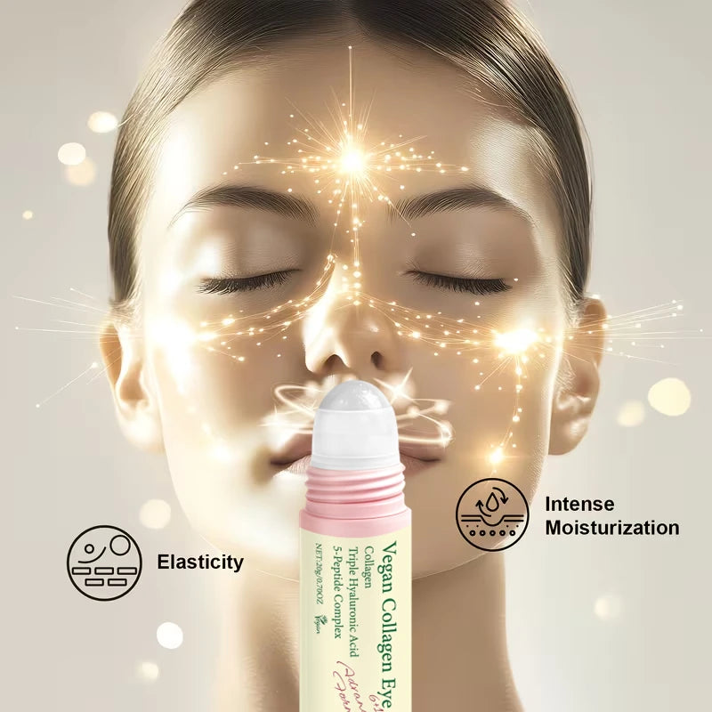 6-in-1 Collagen Peptide Eye Serum – Quick-Absorbing, Non-Greasy Formula for Hydration, Smoother-Looking Skin, Dark Circles & Fine Line Care