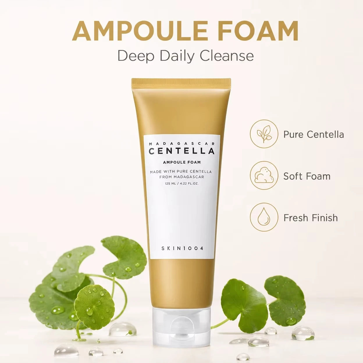Korean Centella Poremizing Deep Cleansing Foam Tone Brightening Cleansing Gel Foam Facial Moisturizing Fresh Cleanser 125ml Gift