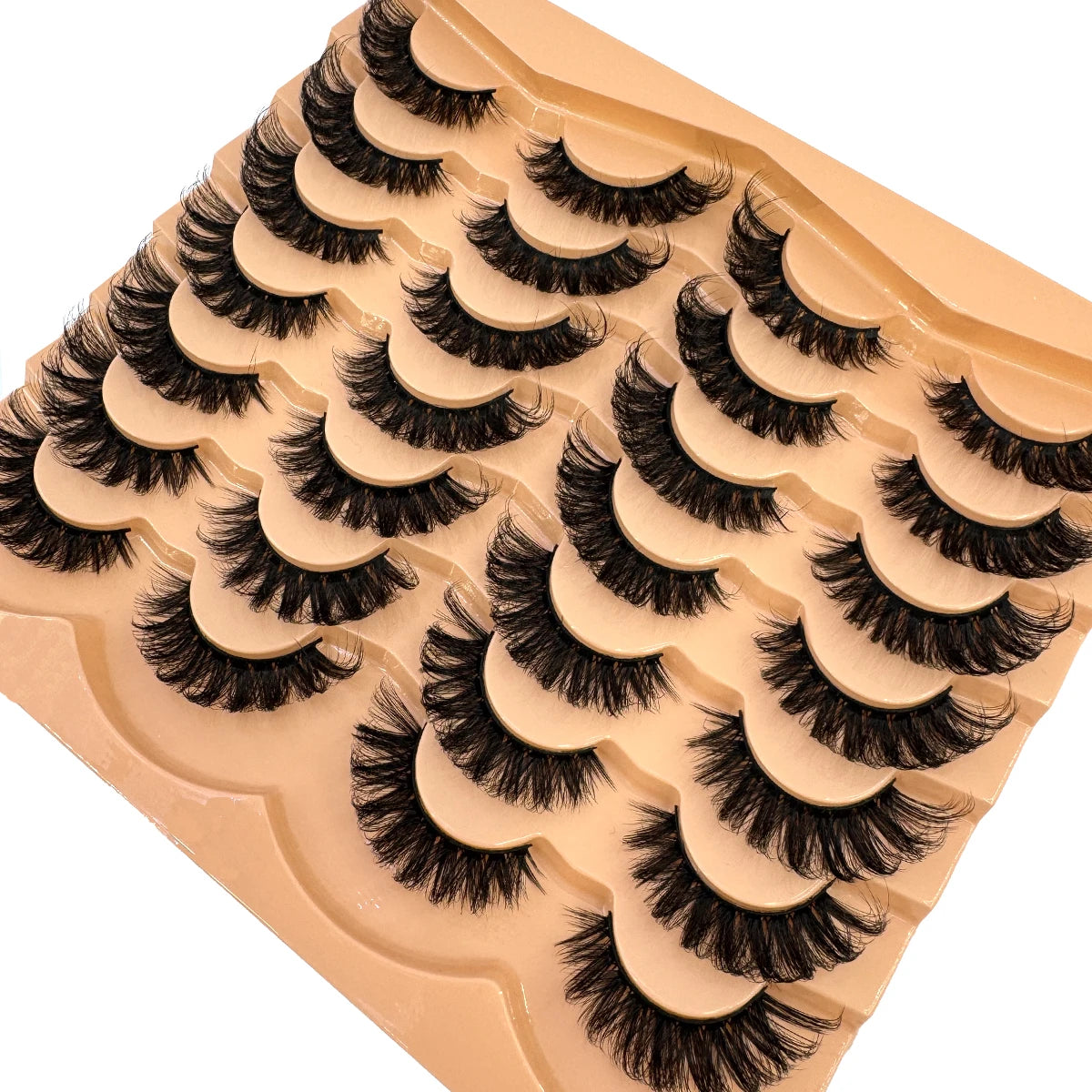 AMSDCN 14 Pairs 3D  Lashes Fluffy False Eyelashes Thick Volume Cat-Eye Faux Lashes Natural Long Wispy Lashes extension Pack