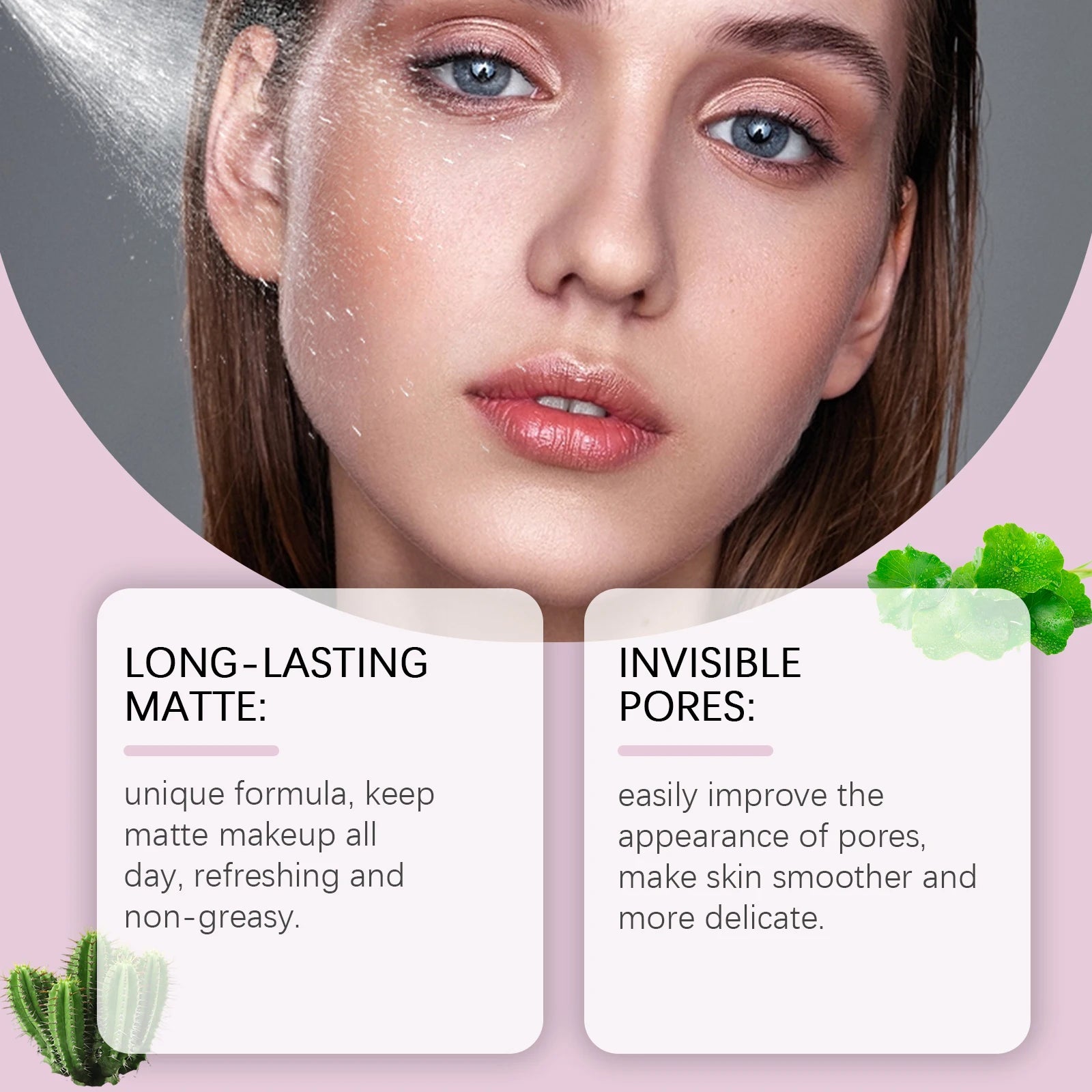 Matte Finish Setting Spray Waterproof Long Lasting Oil Control Pore Tightening Face Mist for All Day Fresh Makeup Hold 60ml