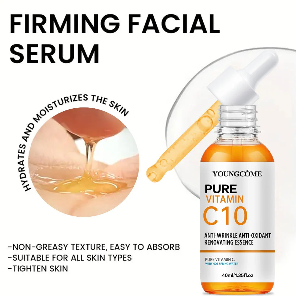 YOUNGCOME Vitamin C Serum For Face With Hyaluronic Acid & Salicylic Acid, Hydrating Face Serum, Boost Radiance & Reduce Wrinkles