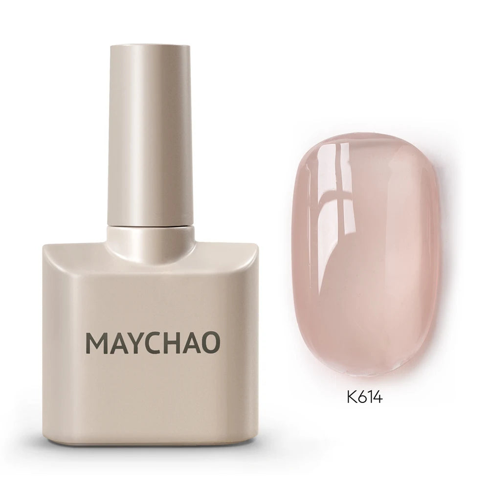 MAYCHAO Cherry Red Gel Nail Polish 12ml Glossy Semi Permanent Soak Off UV LED Frosted Gel Nails Base Painting Varnish