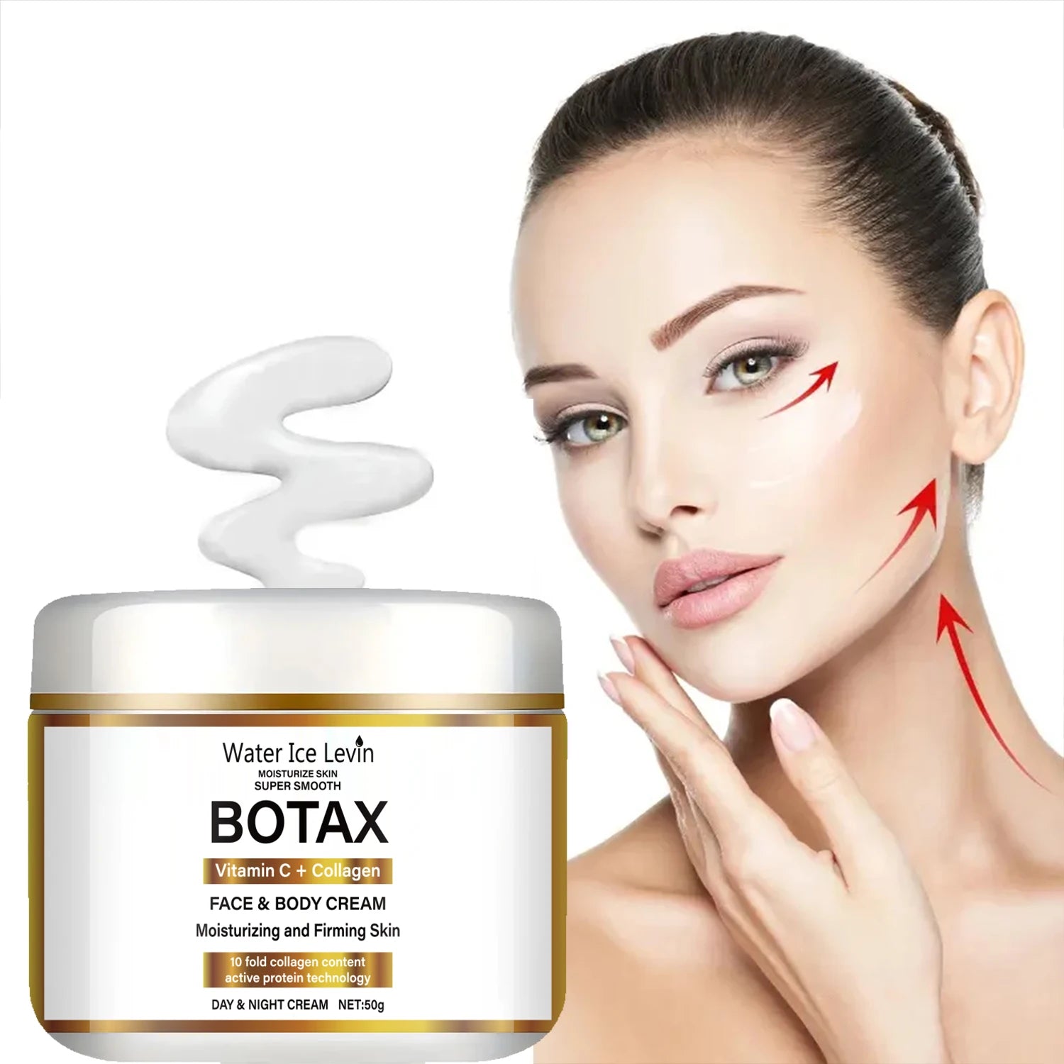 Niacinamide Collagen Cream, Firming Facial Moisturizing Cream, Day and Night Use, Containing Vitamin C, Moisturizing and Nourishing Sensitive Skin