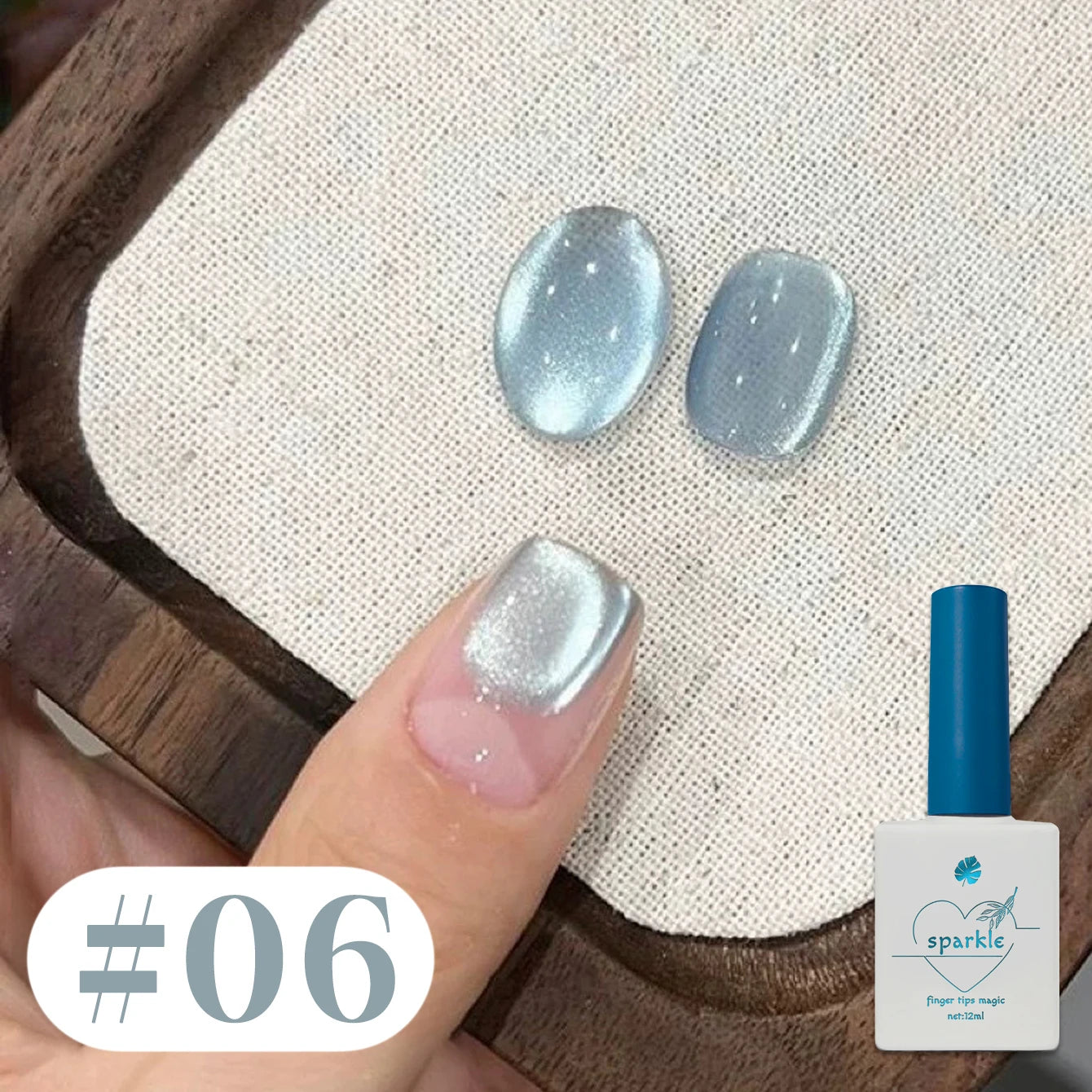 10PCS Romantic Pop Cat Eye Gel Nail Polish Popular White High Density Magnetic Powder Mirror Glass Bead Nail Gel Beauty Supplies