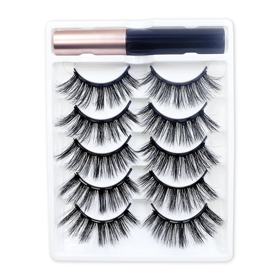 1/5 Pairs Magnetic Eyelashes Makeup False Lashes Bulk Items Wholesale Natural Magnetic Lashes Eyeliner Set