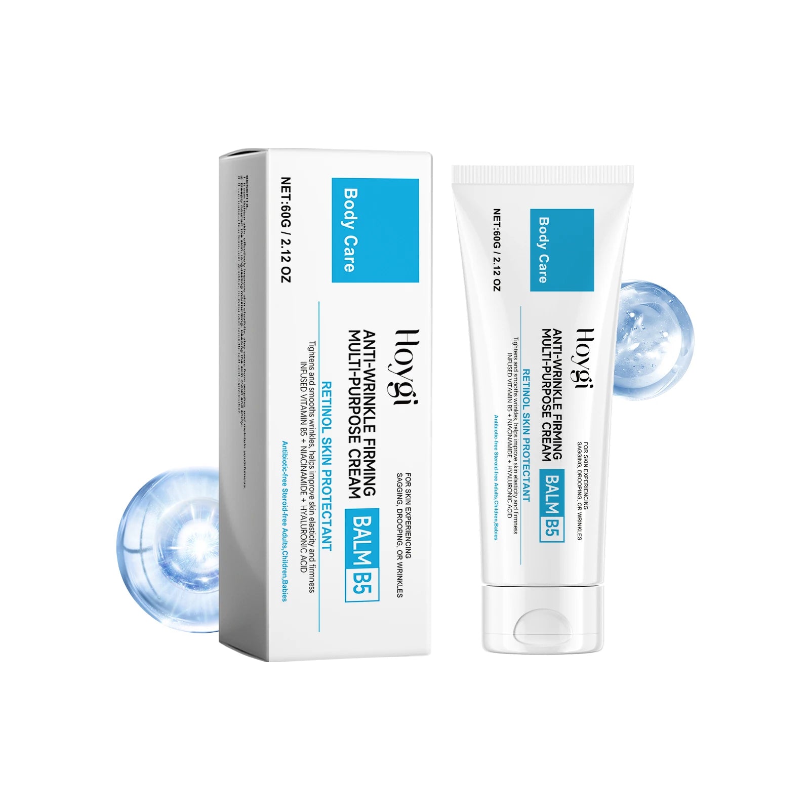 Retinol Body Butter Cream Anti Wrinkle Firming Moisturizer for Sagging Skin Deep Hydration Stretch Marks Vitamin B5 All Skin 60g