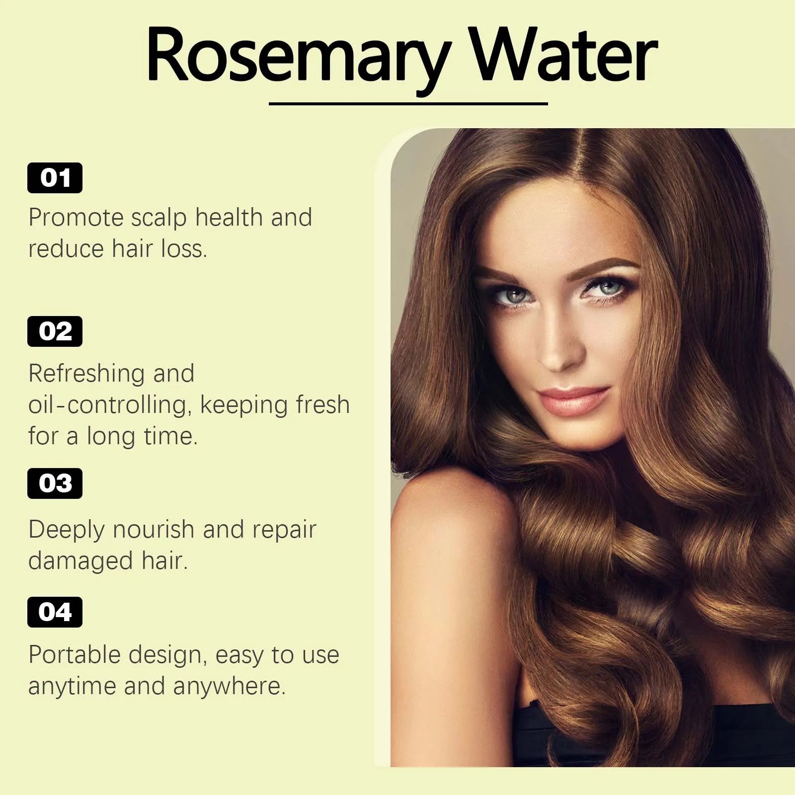 Hair Conditioner Spray Rosemary Smooth Lightweight Moisturizing Soft Fragrance Retention Toughness Damage Hair Repair Solution