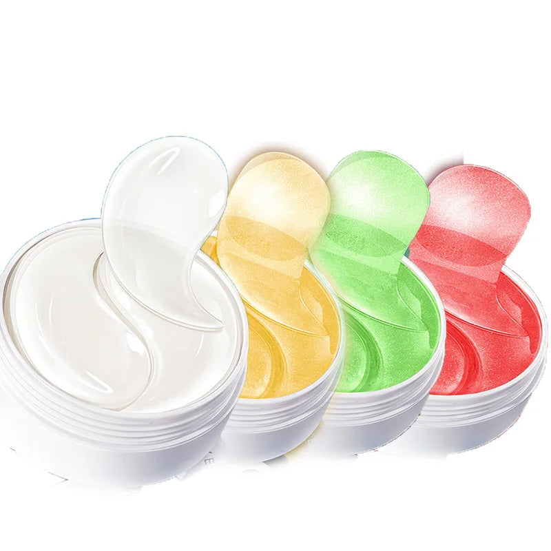 240pcs=120pairs Eye Patches Hyaluron Acid & Gold & Seaweed & Cucumber Hydrating Milk Moisturizing Crystal Collagen Gel Eye Mask