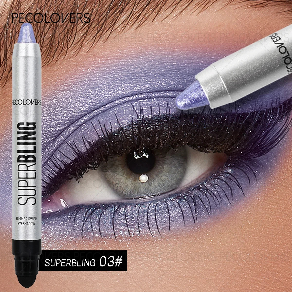 Long-lasting Pearlescent Eye Shadow Stick Shimmer Pigment Blue Purple Colorful Eyeshadow Pencil Colorful Eye Makeup