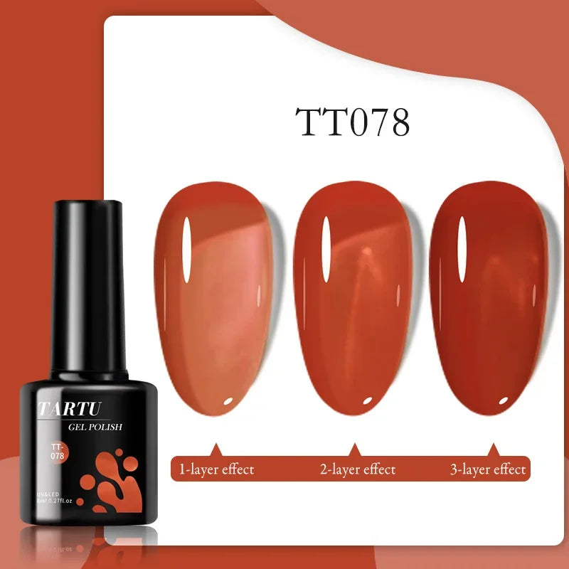 1PC 8ML Jelly Natural Gel Nail Translucent Black Pink Blue Purple Gel Polish UV/LED Soak Off Gel Polish for DIY Holiday Gift