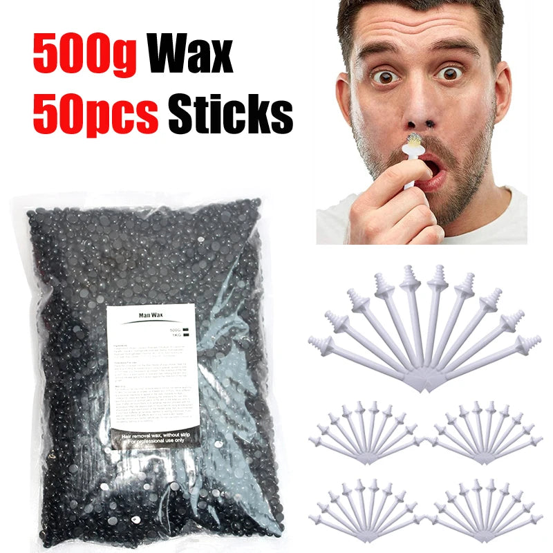 Nose Wax Kit | There are Wax and Applicators | Hair Removal Kit for Men and Women Painless Removal of Nose Hair Cleaning