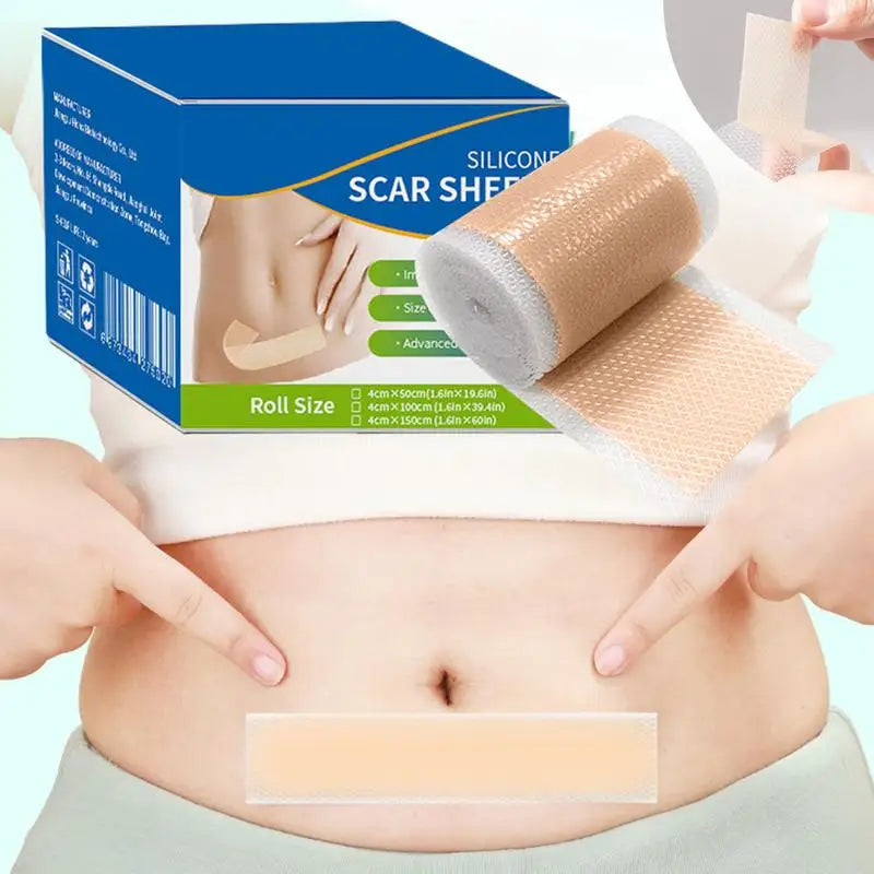 Self-Adhesive Silicone Scar Tape Scar Sheets Soft Silicone Reusable Scar Away Scar Tape Effective Skin Care Strips 4x50cm
