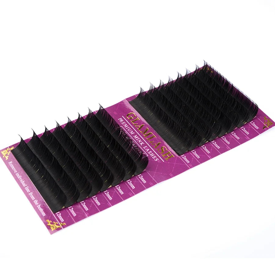 GLAMLASH wholesale 16Rows High quality mink synthetic eyelash single natural eyelashes fake false eye lash make up