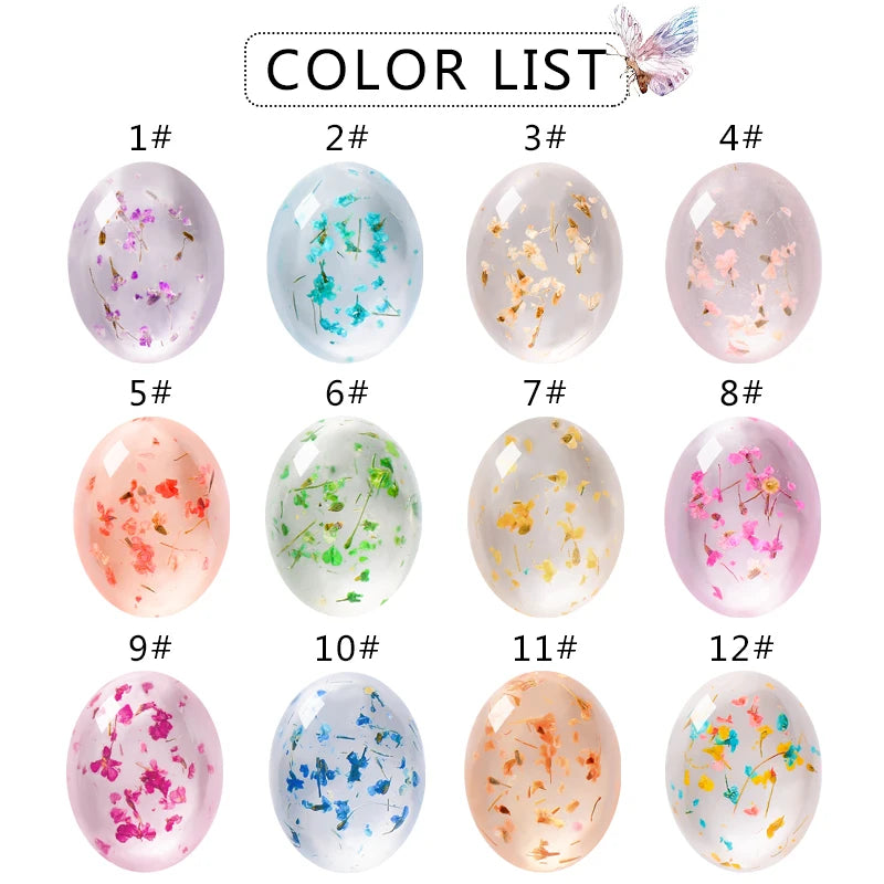 5ml Mtssii Dried Flower Gel Nail Polish Natural Flower Fairy Series Semi Permanent Soak Off UV Nail Art Varnish Manicure Design