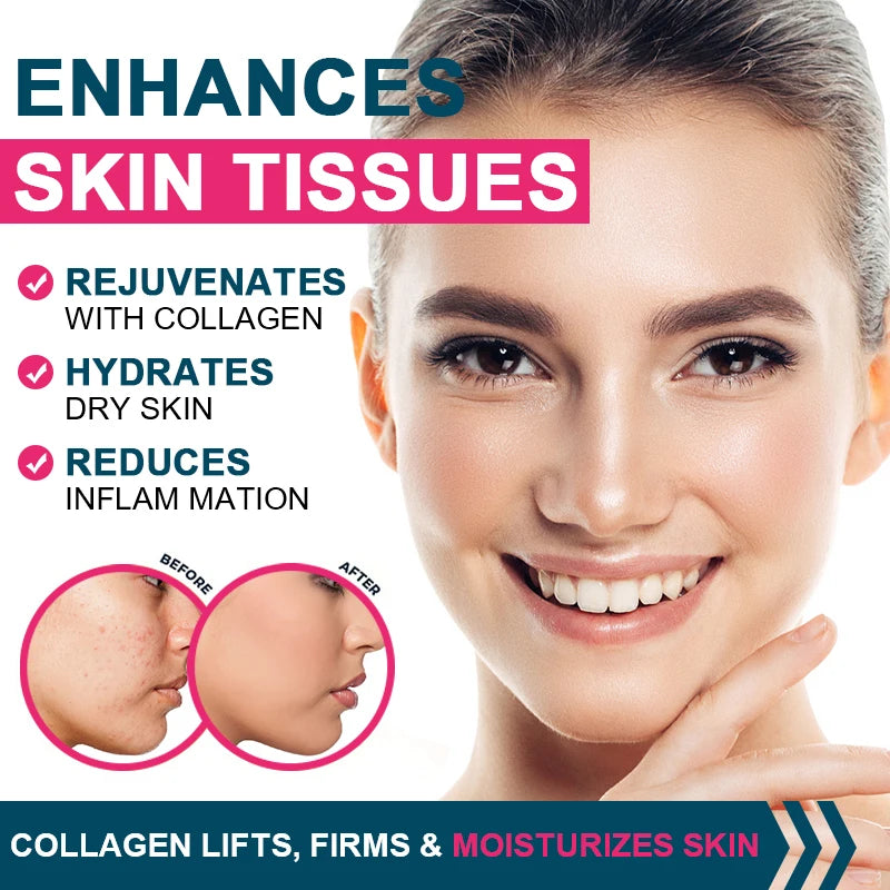 Biotin 40000mcg Combined Capsules, with Collagen & Glutathione, Promotes Hair, Skin, Nail Health & Natural Beauty Vitality