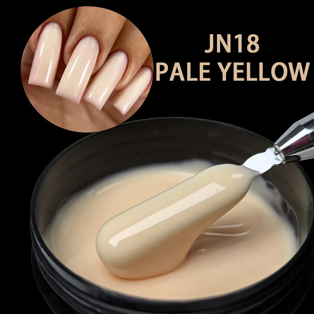 Jillnails Hema TPO Free Natural Yellow Nude Builder Nail Gel 100g/50g 100ml for Nail Extension Sculpting