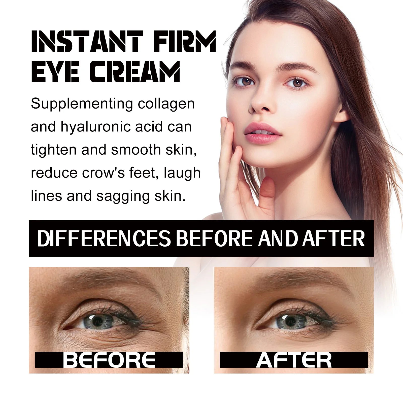 Hoygi 30ml Peptide Collagen Eye Cream Reduce Dark Circles Puffiness and Fine Lines Firming and Hydrating Under Eye Treatment