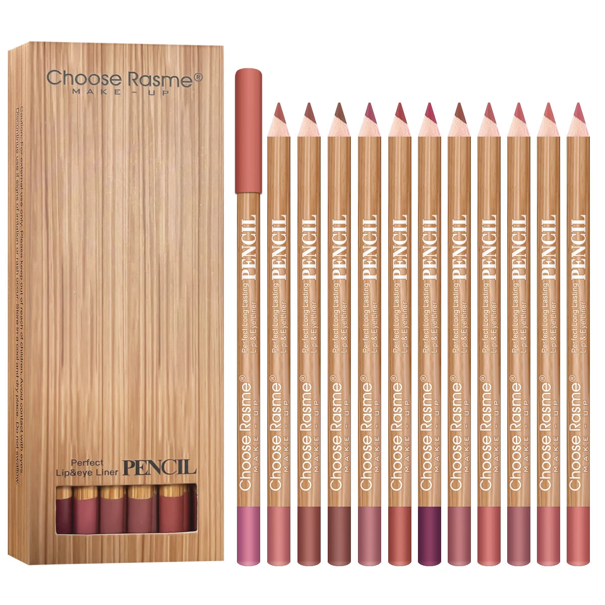 12 color lip enriching lipliner, lip moisturizing, three-dimensional fitting, light, thin, silky and clear Valentine's Day gift