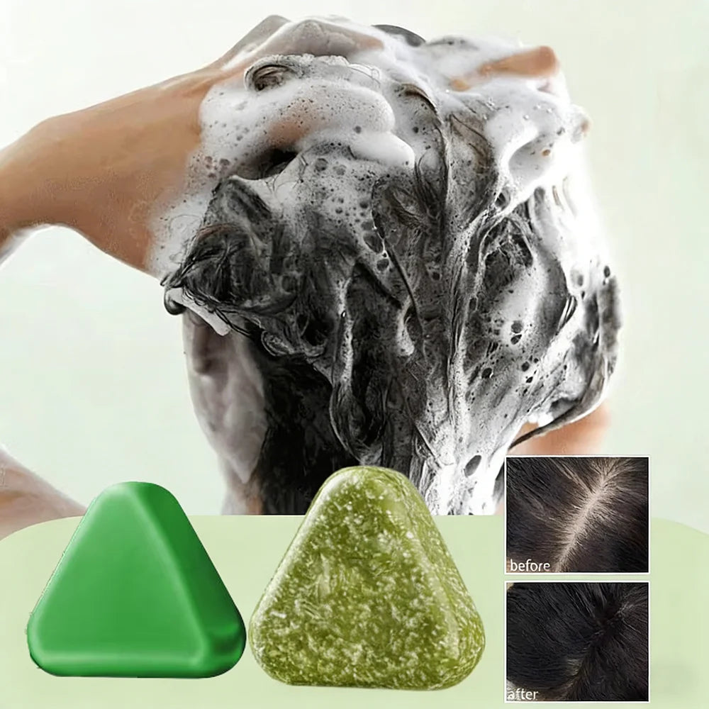 Natural Herbal Shampoo Soap Usman Grass Handmade Soap Hair Nourishing, Oil Control, Refreshing, Fluffy and Soothing Hair Care