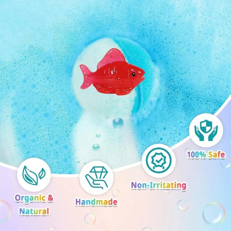 New 12PCS Ocean Toy Bath Salt Balls, Bubble Bath Balls for Adults & Kids, Fun Educational Bath Toys Party Favor Set