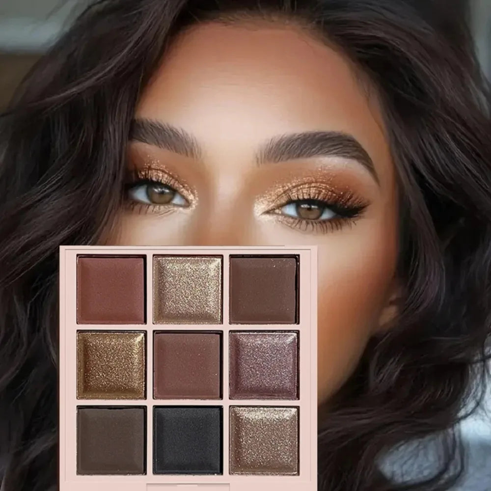 9 Color Chocolate Eyeshadow Palette Matte Shimmer Natural Nude Waterproof Sweatproof Christmas Makeup Gift