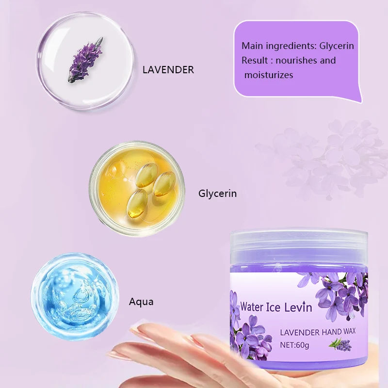 Lavender Moisturizing Hand Wax Mask, Hypoallergenic, for Hands and Feet, Smooths Skin, Gentle Cleansing Hand Mask, Brightens Hand Skin