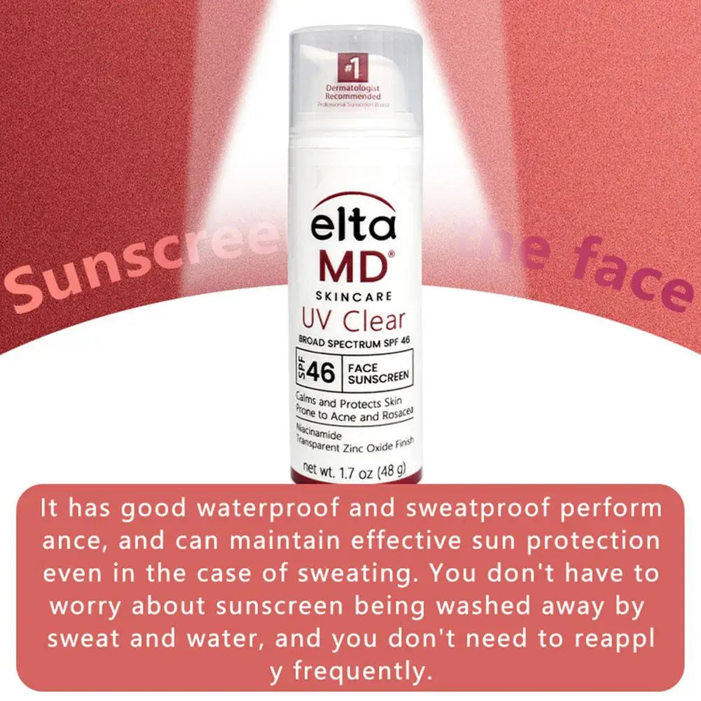 Eltamd 48ml Facial Sunscreen SPF46 UV Sunscreen Anti-Radiation Waterproof&sweatproof Non-greasy for Sensitive and Acne ProneSkin