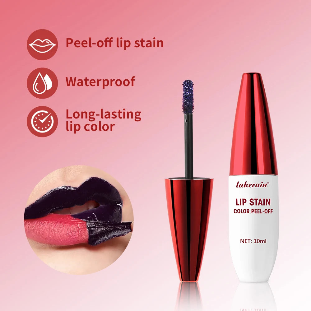 Lakerain Peel-off Lip Gloss Matte Natural Mist Lip Tinted Waterproof Long Lasting Lipstick Makeup Tear Contour Stain Cosmetics