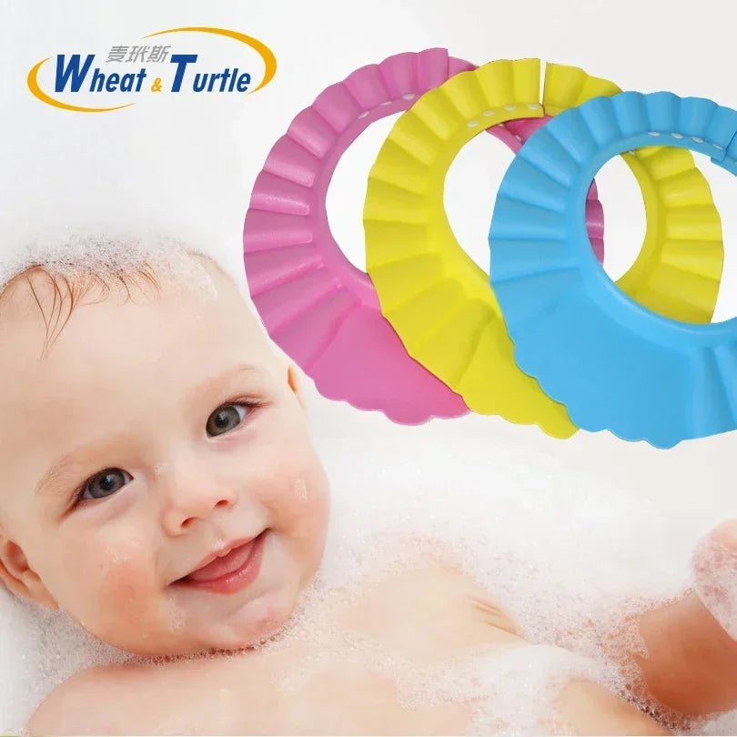 Adjustable Baby EVA Bath Shampoo Cap Waterproof Shower Visor Hat Anti-splash Hair Wash Shield Eye Ear Protection Bathing Hat for