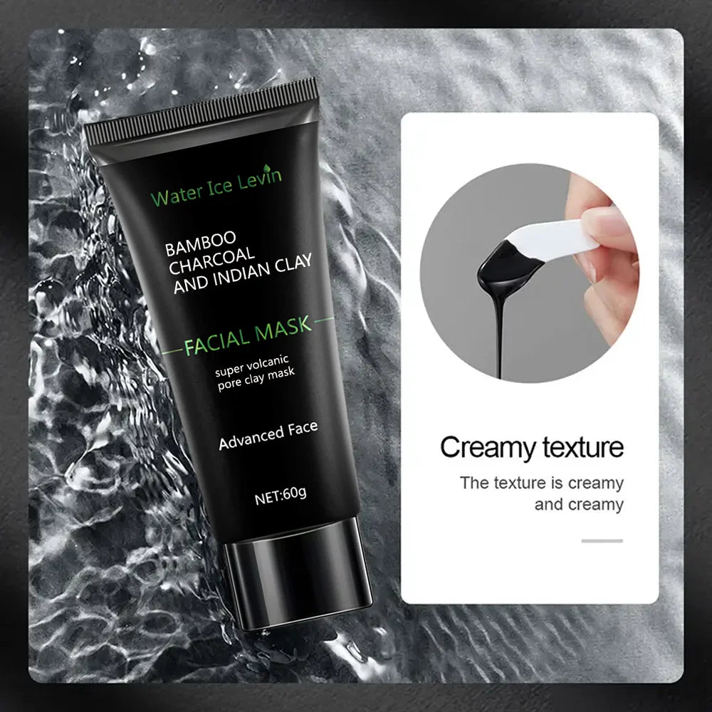 Bamboo Charcoal Black Mask, Deeply Moisturizing, Deep Cleansing and Oil Control, Absorbs Dirt, Bids Farewell to Rough Skin, Makes Skin More Delicate, Anti-Stretch Mask, Suitable for Both Men and Women