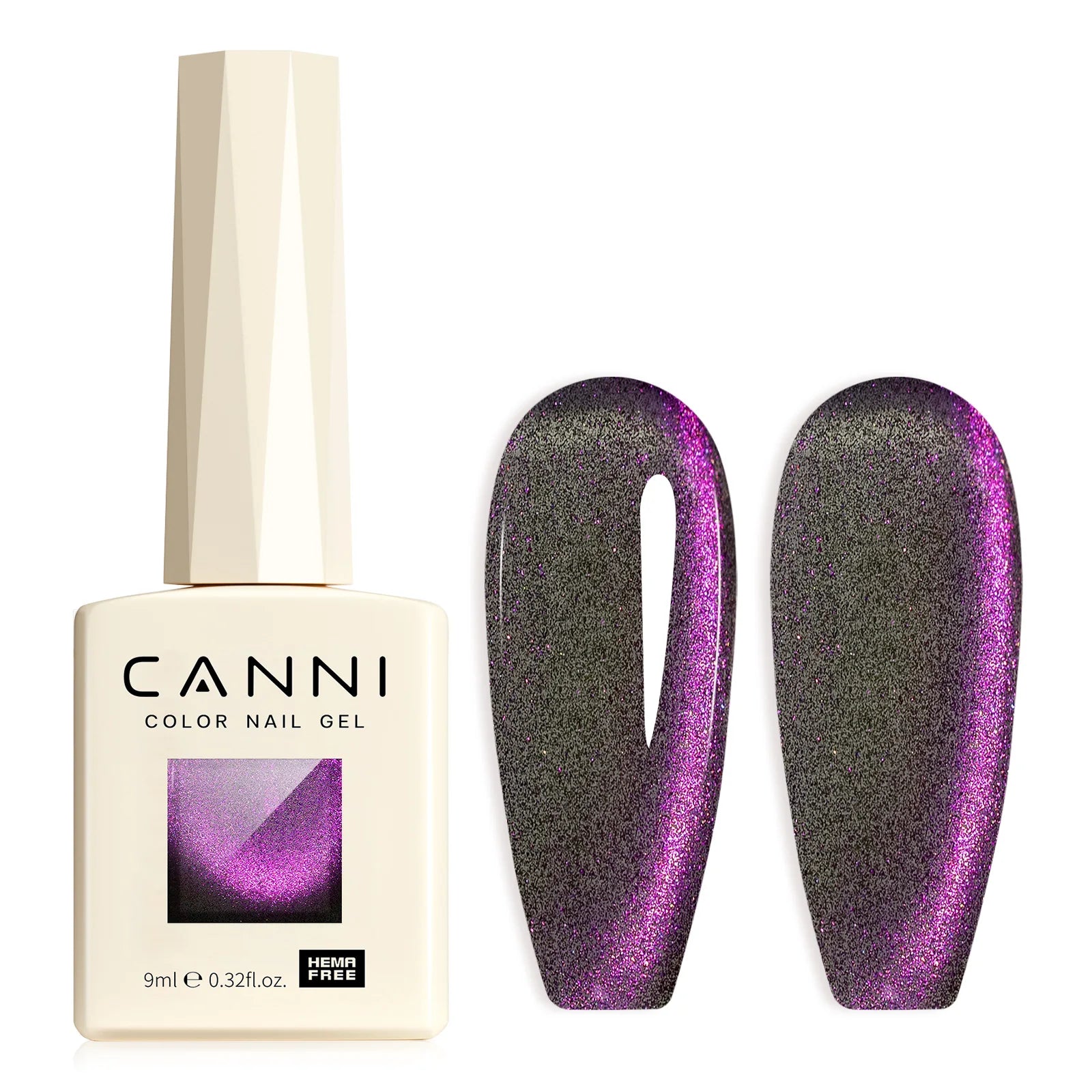 CANNI HEMA FREE TPO FREE 9ml Glitter Silver Cat Magnetic Gel Nail Polish Galaxy Diamond Full Coverage Pigmented Gel for Nail