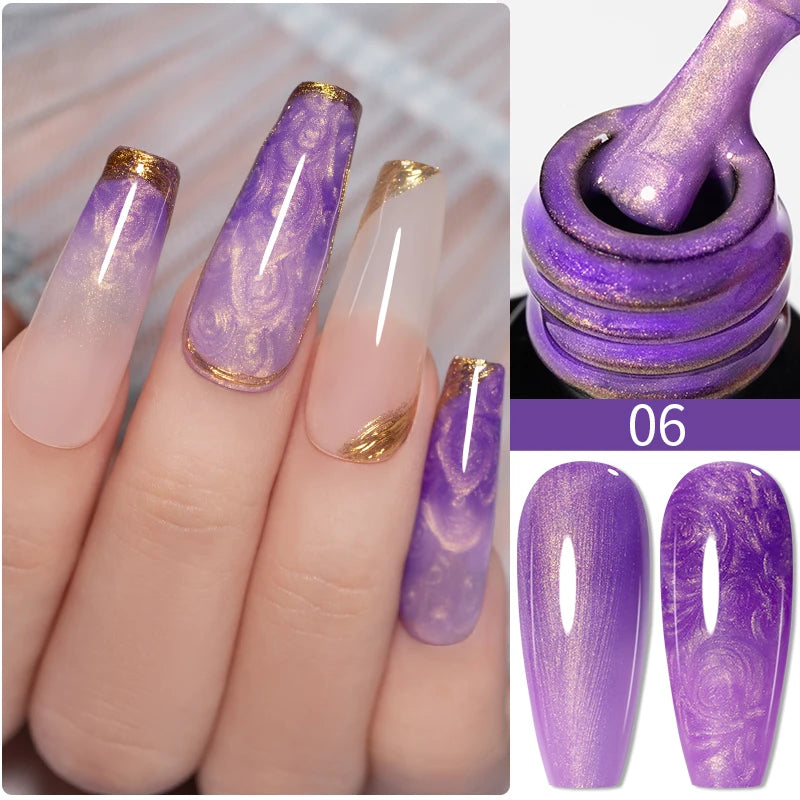 PUENTE 5ml Flower Fairy Gel Nail Polish Pink Blue Purple Natural Dried Flowers Gel For Nail Art Soak Off UV Varnish For Manicure