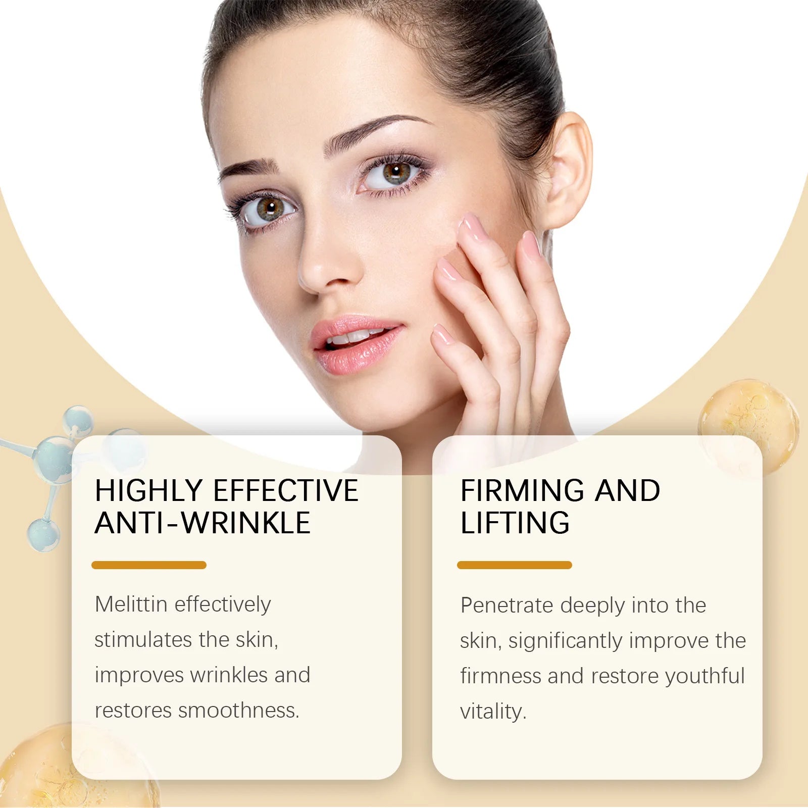 Bee Venoms Cream Moisturizing Skin Elasticity Increased Reduce Fine Lines Deep Hydration Face Care Anti Aging Cream for Woman