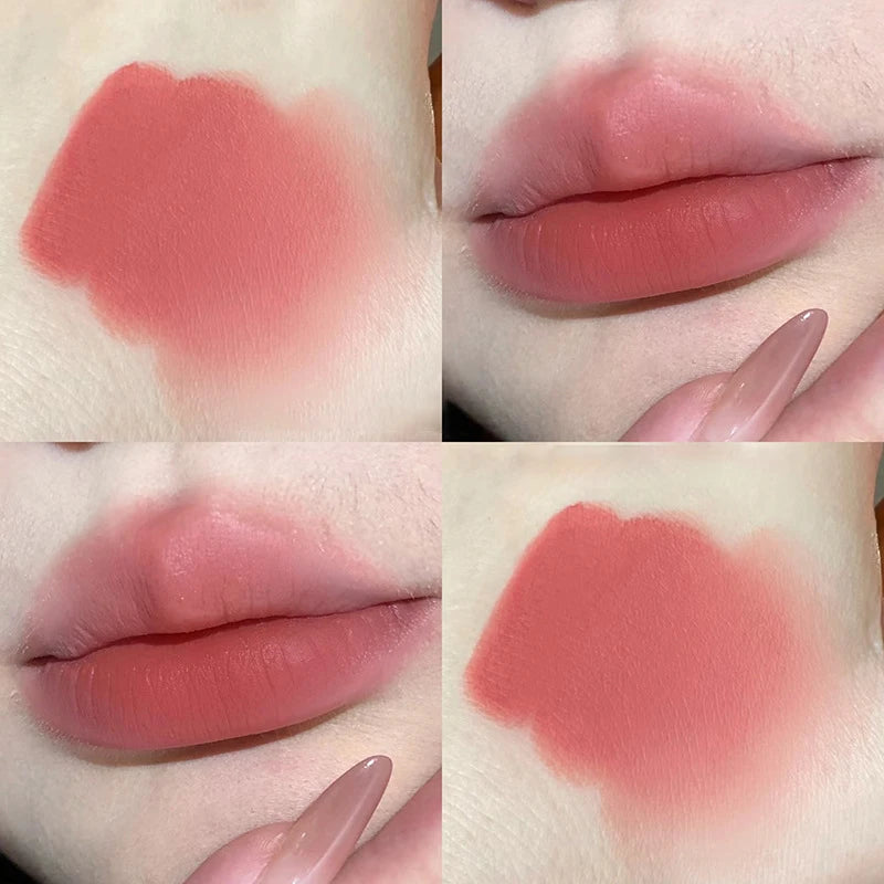 Waterproof Velvet Lipstick Easy To Wear Long-lasting Lipstick Matte Nude Coffee Lip Glaze Non-stick Cup Makeup Lip Tint Cosmetic