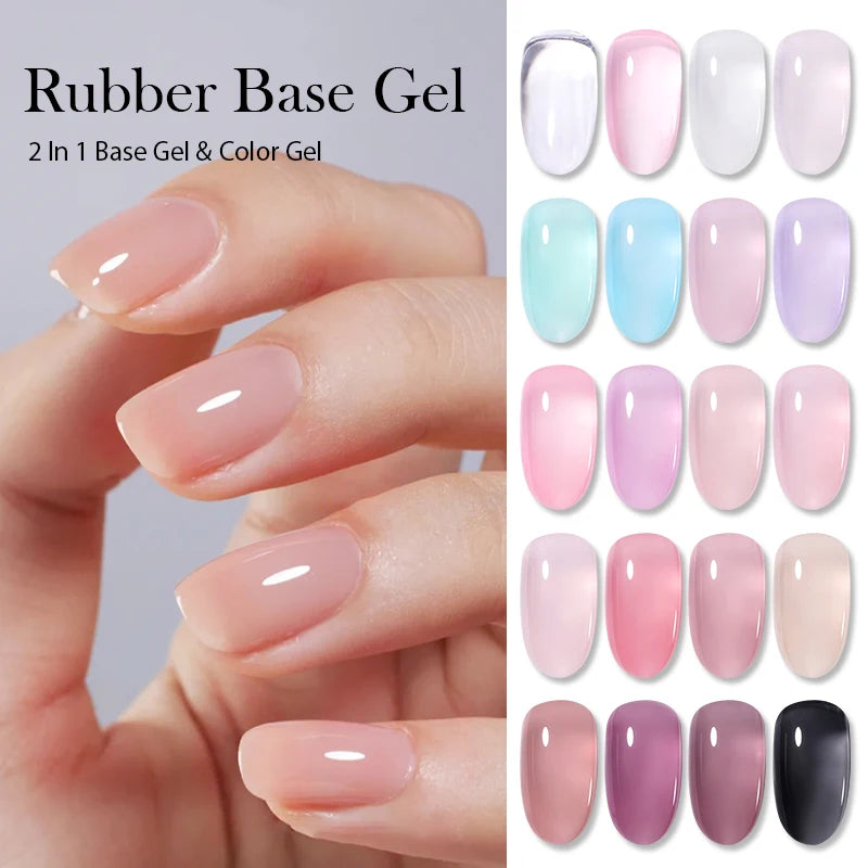 BORN PRETTY 15ml Jelly Color Rubber Base Gel Camouflage Color French Pink Milky Self-leveling UV Gel Varnish Soak Off Nail Art