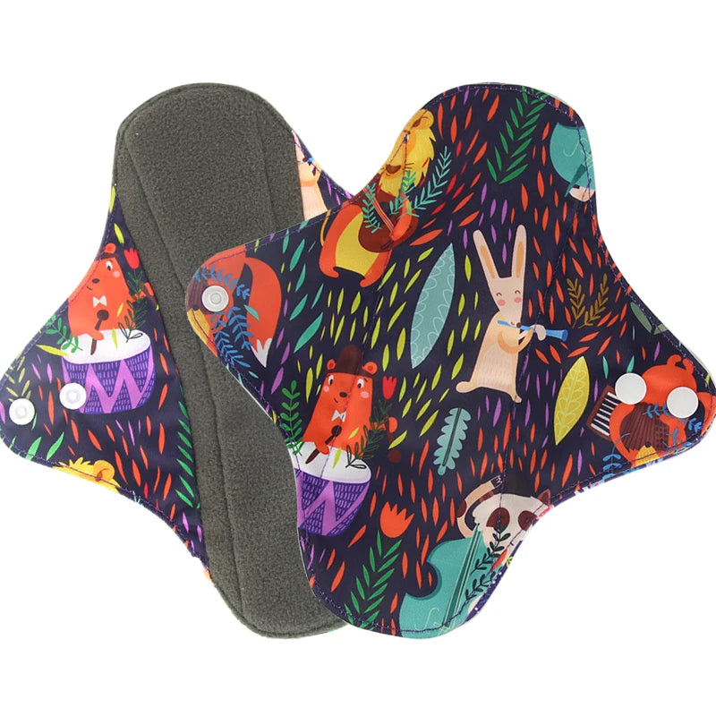 Sanitary Pads Organic Bamboo Charcoal Washable Menstrual Panty Liner Leakproof Cloth Towel Reusable Period Feminine Hygiene Pads
