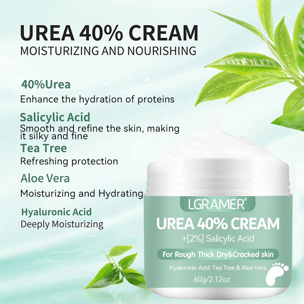 40% Urea+2% Salicylic Acid Foot Cream Suitable for Rough Thick Dry and Damaged Skin Softening and Moisturizing The Skin Deeply