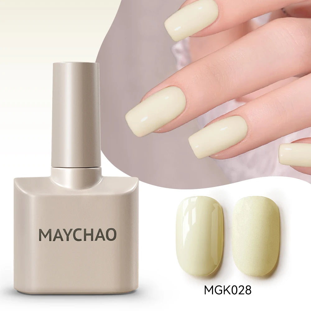 MAYCHAO Cherry Red Gel Nail Polish 12ml Glossy Semi Permanent Soak Off UV LED Frosted Gel Nails Base Painting Varnish
