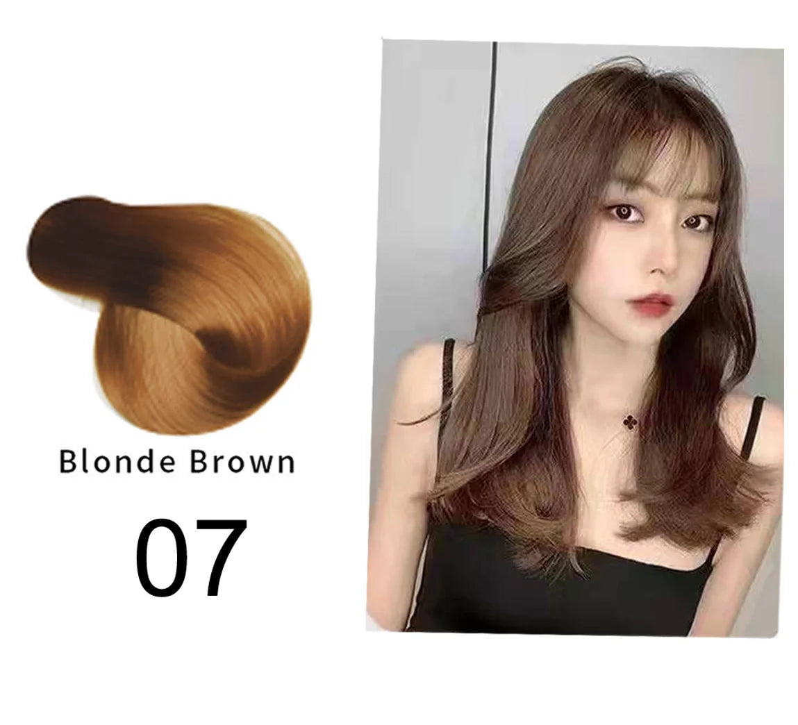 Mokeru 500ml Argan Oil Essence Natural Long Lasting Dark Brown Permanent Hair Dye Shampoo For Gray Hair Women Fast Color Dyeing