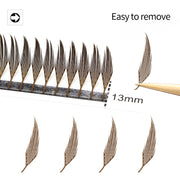 XIUSUZAKI Brown Comic Spire Lashes Automatic Flowering Premade Fans Eyelashes Extensions Individual Volume False Lashes