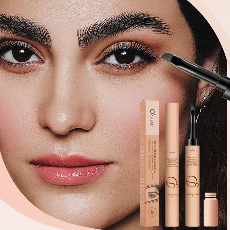 OCHEAL  2 In 1 Eyebrow Dyeing Cream 3 Colors Waterproof  Tinted Long-lasting Eyebrow Stamp Pencil Pomade Makeup Cosmetics